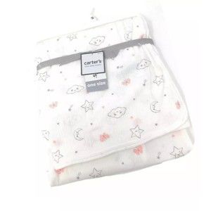 New Carters Little Baby Basics Girl Swaddling Blanket Stars/Clouds/Moon/B-Fly